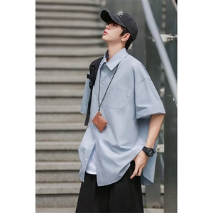 衬衫男士短袖韩版潮流日系帅气百搭2024新款ins宽松外套CY798-P30图片