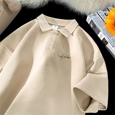 可设48小时支持抖音得物来样二开网眼透气翻领t恤美式短袖POLO衫，男装T恤，电商A486