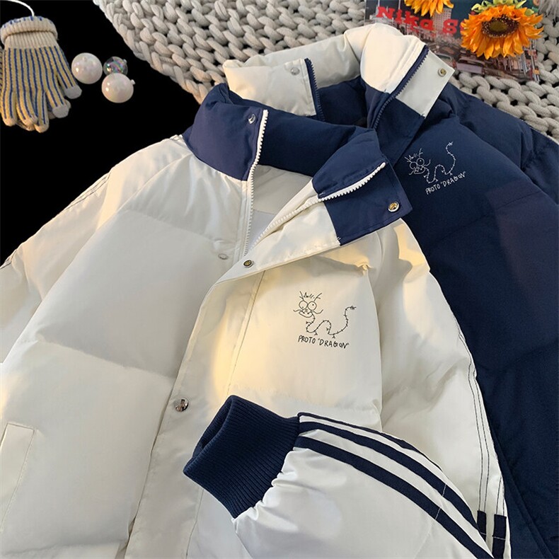 ！2025秋冬新款男士撞色立领棉服加厚棉衣MY203特P80图片