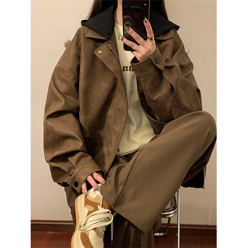 皮衣美式潮牌青少年百搭夹克情侣春装外套XZ102B-1-JK2565P85,男装皮衣,星座102B-1