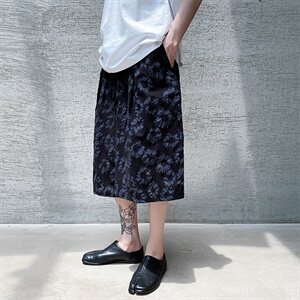夏中国风亚麻七分裤男加肥大码民族裙裤夏季休闲阔腿裤子D605P65图片