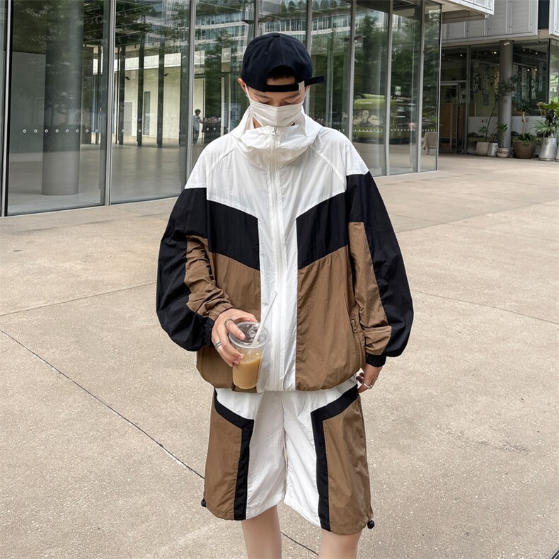 夏季连帽夹克衫防晒服套装 运动风时尚防晒衣男 XZ514-2-1612-P98图片