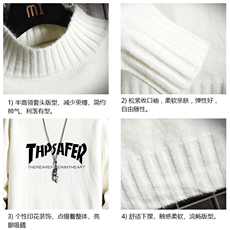 M18007-P45加绒款-P65半高领毛衣男士大码针织衫男毛线衣男网格，男装针织衫/毛衣，电商A040A