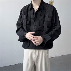 长袖衬衫男港风日系韩版潮流帅气衬衣C765P38图片