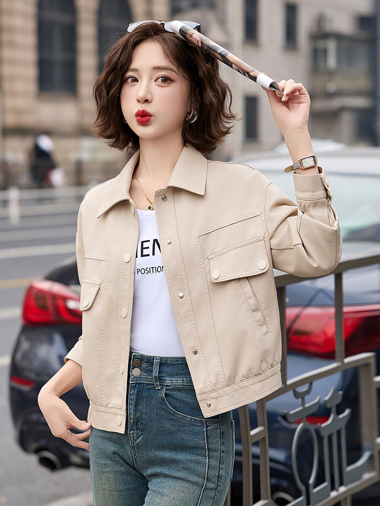 短款皮衣外套女春秋2025新款小个子酷飒气质休闲洋气PU皮夹克上衣,女装皮衣,臻衣坊
