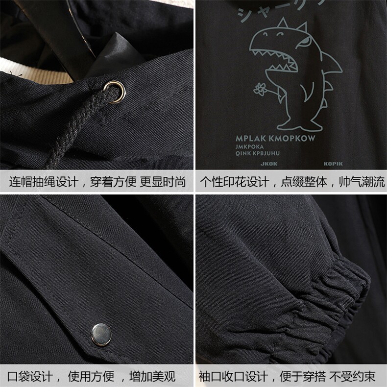 JK41092-P85纯棉连帽夹克男士大码工装夹克男外套男砖墙挂拍,男装夹克,电商A040A