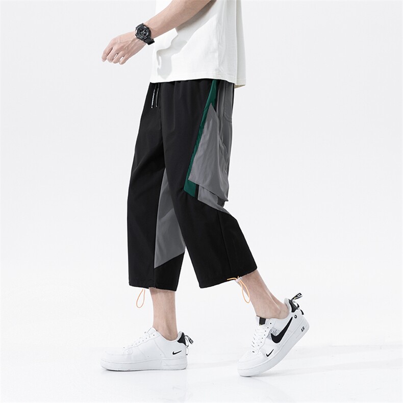 7XL~M港风七分裤2023夏季新款潮流加大码工装男女休闲中裤控价68,男装休闲裤,钱塘717(原712)