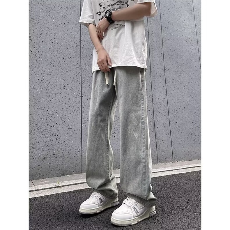 美式复古牛仔裤潮牌男夏季直筒工装裤子oversize阔腿裤10977-P45,男装牛仔裤,星座1008