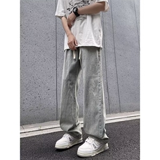 美式复古牛仔裤潮牌男夏季直筒工装裤子oversize阔腿裤10977-P45，男装牛仔裤，星座1008