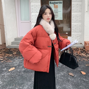 现货  甜美狐狸毛毛球围巾短款羽绒服 2C236-T008-P260-K358图片