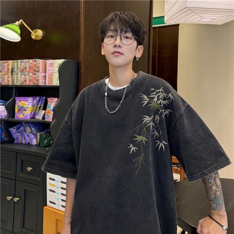 量大优 供视频  240g重磅美式炒雪花水洗做旧短袖t恤STX516-特P25图片