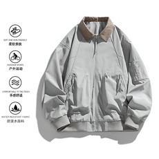 白底夹克男款解构弯刀短款外套廓形翻领棒球服JK02557-P70，男装夹克，星座308B-2
