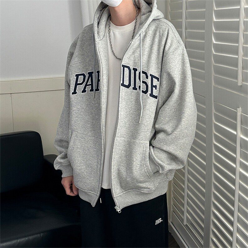现货重磅宽松休闲绣花连帽卫衣外套男潮牌上衣A351-AW2499-P105,男装夹克,电商A351