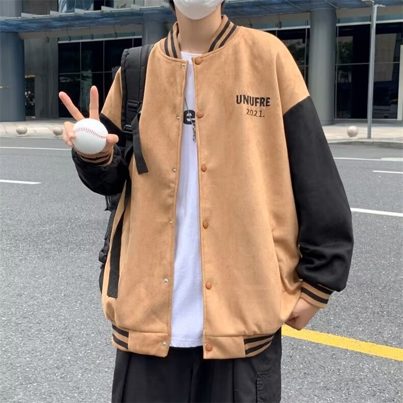 秋季高街ins设计感小众棒球服外套男潮牌ioversize夹克W4881-P40,男装夹克,星座512-2