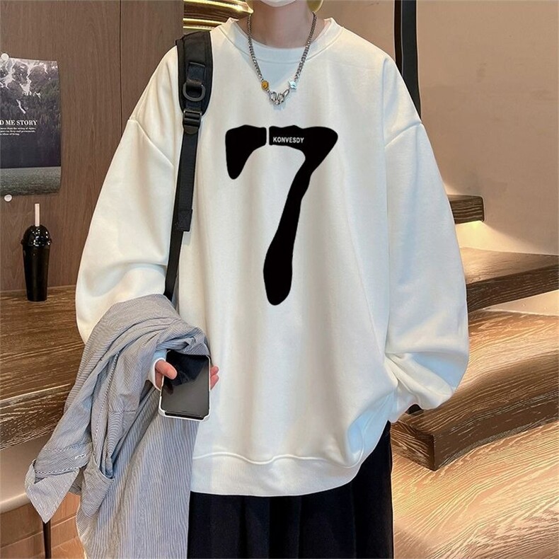 男圆领卫衣秋冬季新款宽松潮牌百搭休闲秋装上衣WY121-P34,男装卫衣,星座208-5