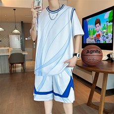 夏季短袖t恤男孩大童青少年篮球服初高中学生速干比赛运动服套装，男装T恤，星座1210-1