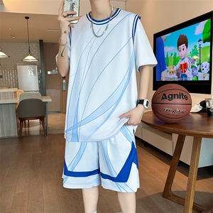 夏季短袖t恤男孩大童青少年篮球服初高中学生速干比赛运动服套装,服装搭配学生女装微胖秋衣图片