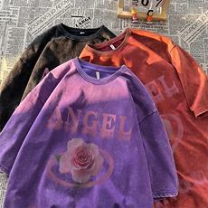 水洗做旧短袖美式复古重磅大码潮牌朋克暗黑T恤xz301B-JB5226-P35，男装T恤，星座301B