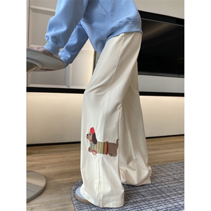 抖音品质腊肠狗刺绣美式设计感宽松工装裤B315-K25329-特p42控78图片