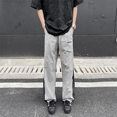 夏季潮牌百搭休闲裤男2024新款宽松条纹直筒长裤现货K7965-P38，男装休闲裤，星座512-3