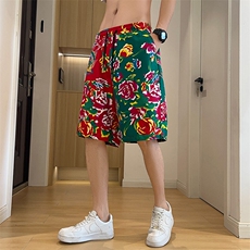 U1男女拼接大码短裤东北大花风休闲沙滩裤五分团队裤子潮男女，男装休闲裤，星座115A(原星座507）