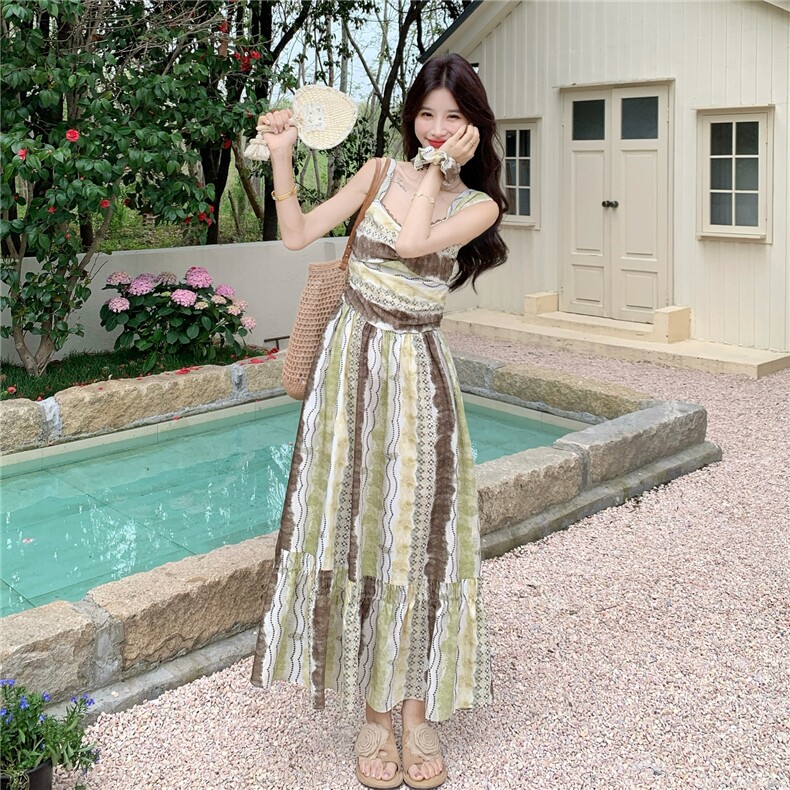 欧货度假风复古连衣裙女2026夏季流行单品新款长裙大方得体的裙子,女装连衣裙,艾米莉亚