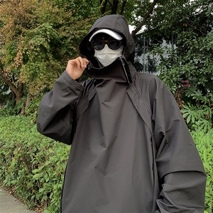 黑武士机能冲锋衣男女连帽工装夹克小众oversize外套秋季J245-P60图片