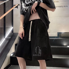 麂皮绒发泡印花休闲短裤男夏季潮牌街头宽松运动五分裤K3940-P26，男装休闲裤，星座512-2