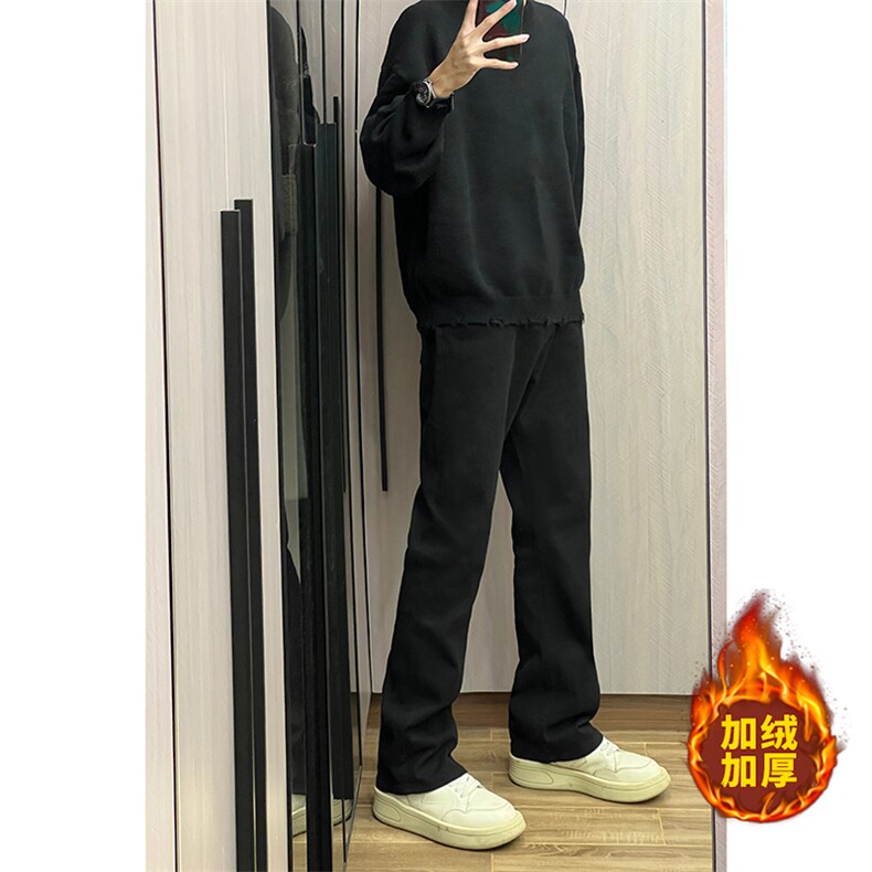 B221美式ins高街加绒加厚牛仔裤LK23010-P60控78加绒P70控98,男装牛仔裤,电商B221