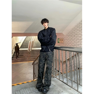 bomber美式短款棉服外套男生高级感棒球服cleanfit廓形飞行员夹克图片
