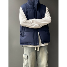 现货5W件冬季三防boxy短款立领棉衣马夹外套男女加厚马甲保暖棉服，男装棉衣，电商A486-1