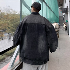 潮牌工装夹克男士春秋宽松显瘦大口袋无领刺绣短款民族风休闲外套，男装夹克，星座716-4