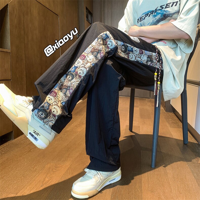 XZ616早秋季新款风小熊拼接刺绣休闲裤TY893M-5XL特P25控48,男装休闲裤,星座512A（原616）