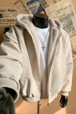 抗寒舒适PU皮荔枝纹座山雕连帽保暖棉衣男女外套M24988-特P85，男装棉衣，电商A001-1