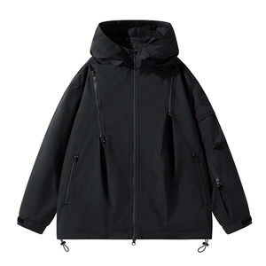 现货多拉链冲锋衣宽松男外套DSA157B-JK1562-P60图片