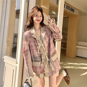 现货  蕾丝拼接复合西装外套+短裙 套装 2C206-L758-P225-K368图片