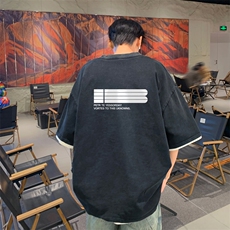 直播品质240克重磅水洗做旧短袖t恤男女SDX189-特P25控48，男装T恤，电商B367