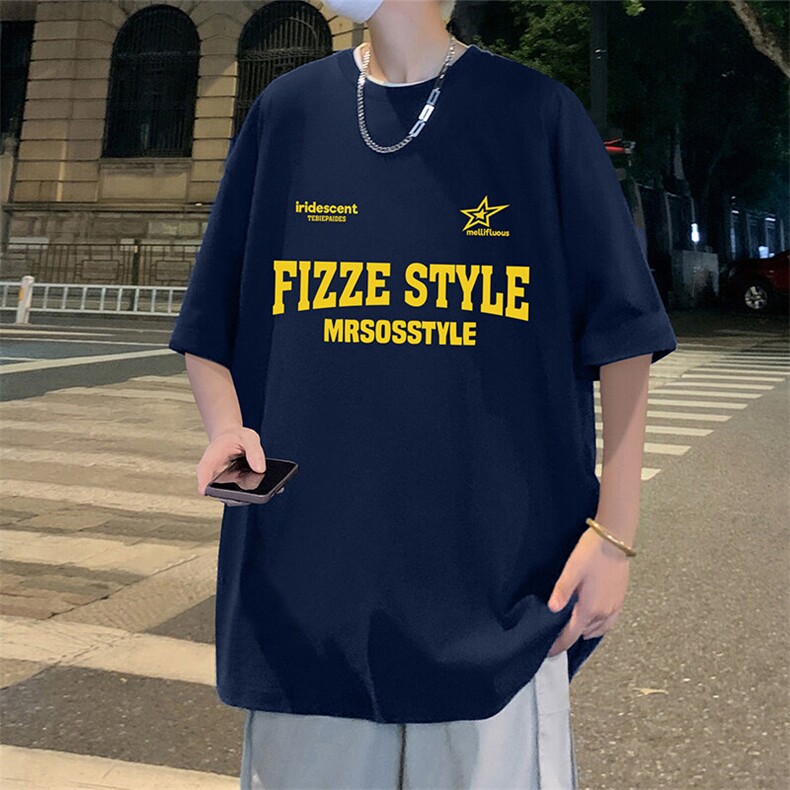 T788大码宽松纯棉运动圆领体恤衫oversize短袖T恤男重磅T,男装T恤,星座304A-1