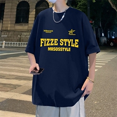 T788大码宽松纯棉运动圆领体恤衫oversize短袖T恤男重磅T，男装T恤，星座304A-1