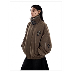 毛领座山雕棉服十字架加绒加厚夹克冬季新款棉衣M0535-P118，男装夹克，星座308B-2
