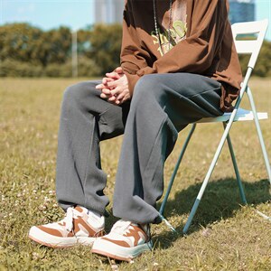 日系复古休闲裤男秋季ins潮牌直筒裤宽松百搭长裤 K4274-P32图片