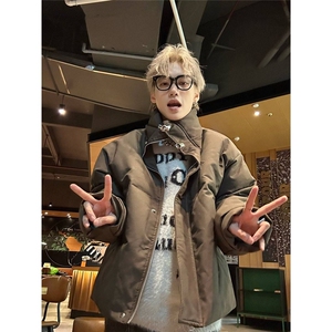 秋冬季2025潮牌美式立领加厚面包服宽松外套棉服-MY3351-网图图片