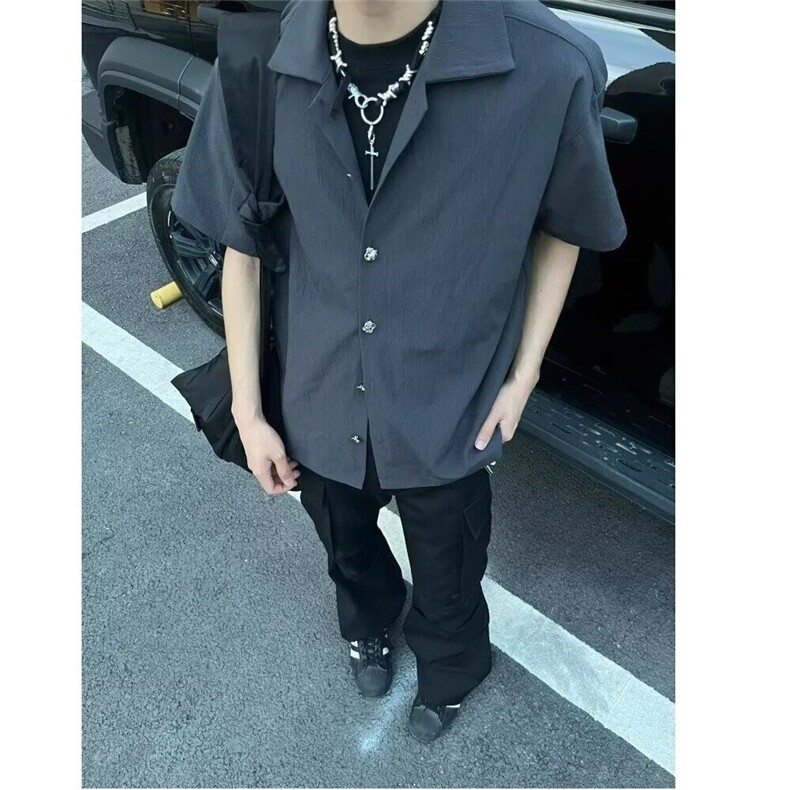 现货夏季轻薄冰丝衬衫W2044-P32，男装衬衫，星座910B