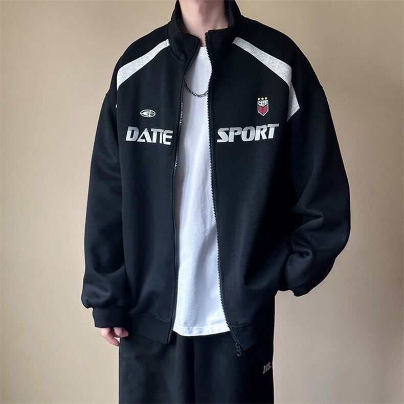 现货新款刺绣立领夹克外套男潮牌时尚休闲上衣A351-AW2518-P110图片