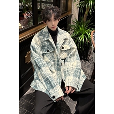 秋季新款男士格子夹克韩版简约外套上衣服A071-JK111-P125，男装夹克，电商A071