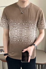 店主风棉麻定制面料品质高级感夏季短袖t恤男C317-77191-P55，男装T恤，电商C317