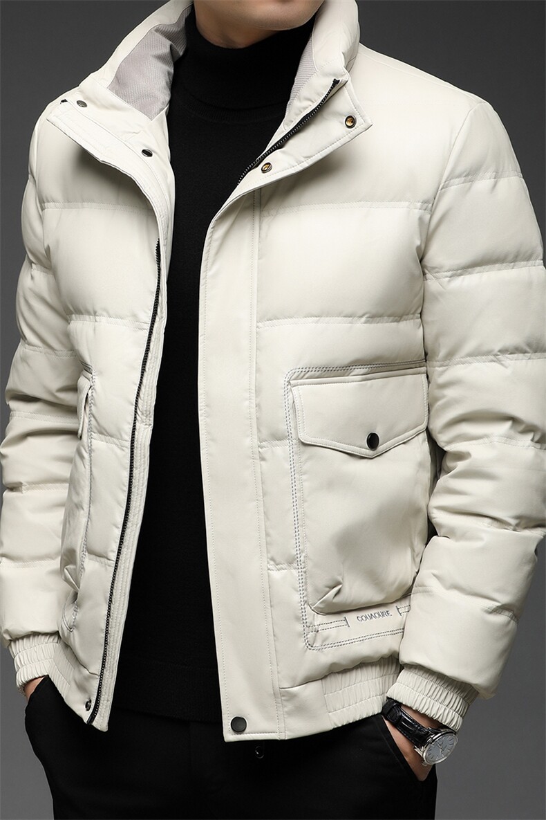 中年男士保暖外套立领爸爸装羽绒服男冬季休闲上衣BJY08196-P200，男装羽绒服，电商B212（原钱塘6029）