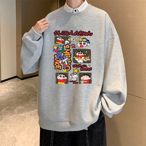 华夫格卫衣圆领卫衣男大码长袖t恤男外套 HW76311-P30加绒款-P40图片