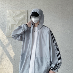 情侣防晒衣夹克男女拼接外套上衣学生班服F02-P55图片