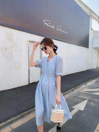 夏季棉麻连衣裙，女装连衣裙，昕叶良品